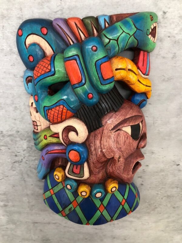 Prehispanic Wooden mask, Mayan culture, Mexican wall art, Hand carved ASK FOR CUSTOMIZE - Image 5