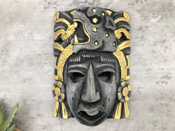 Prehispanic Mask, Ceremonies And Festivals Mayan Culture, Altar And Home Decor. Mexican Wall Art, Plaster Hand Carved - Image 2