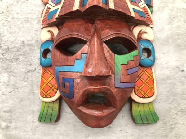 Prehispanic Wooden mask, Mayan culture, Mexican wall art, Hand carved ASK FOR CUSTOMIZE - Image 6