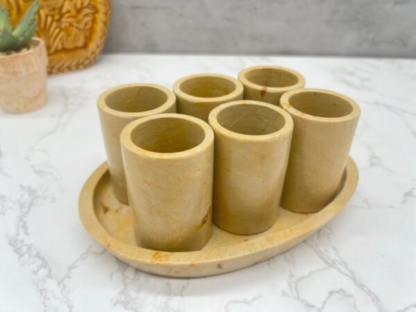 Luxury tequila shot glass, Onyx stone Mexican shot glasses, Unique shot glasses, Stone tequila set, 7 pieces - Image 2