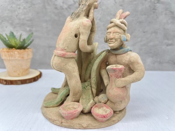 Tlachiquero Maguey Plant Handcraft Mexican Culture Home Decor Prehispanic Piece Vintage Rustic Clay Mateial  Pulque God Beverage - Image 2