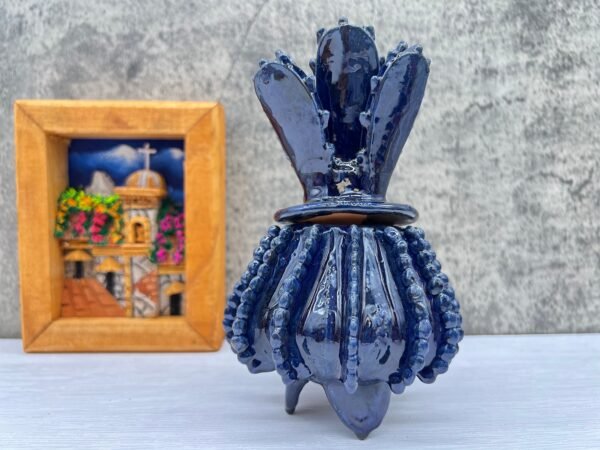 Mexican pottery, Pineapple decor, Mexican decoration, Pineapple sculpture, Glazed clay pineapple, Pottery from Michoacan - Image 2
