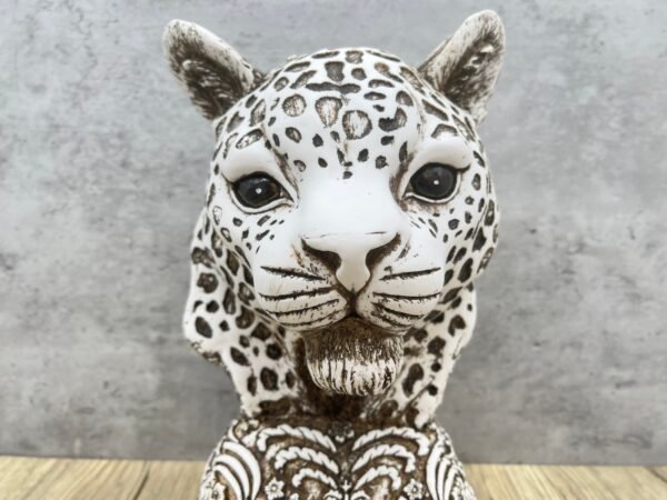 Jaguar Head Sculpture Fully Covered With Flowers Mexican Decoration, Prehispanic, Aztec decor, Mexican statue - Image 2
