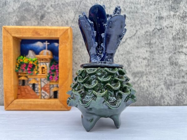 Mexican pottery, Pineapple decor, Mexican decoration, Pineapple sculpture, Glazed clay pineapple, Pottery from Michoacan - Image 2