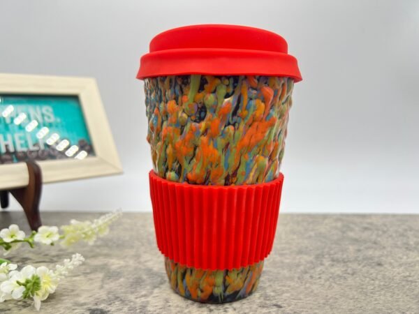 Cappuccino Cup, Mexican Coffee Mug, Puebla Talavera Pottery, Ceramic Thermos, Handmade Lead-Free Includes Lid, Custom Available - Image 2