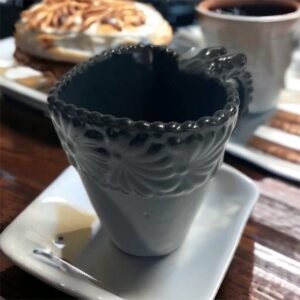 Cappuccino Heart Cup, Mexican Coffee Mug, Puebla Talavera Pottery, Ceramic Thermos, Handmade Lead-Free, Custom Available