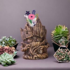 Log Planter Sculpture for Flowers, Cactus and Succulent Plants, Indoor or Outdoor Home Decor,  Modern Flower Pot, Animal  Planter