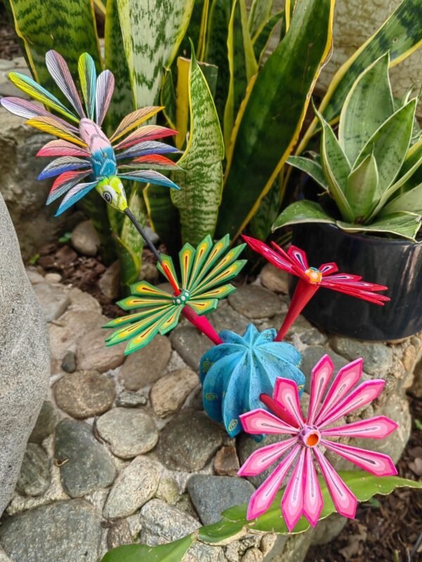 Hummingbird Statue Cactus Biznaga Alebrije Sculpture, Wooden Mexican Decoration Figure, Made Of Wood And Carved By Hand ASK FOR CUSTOMIZE - Image 2