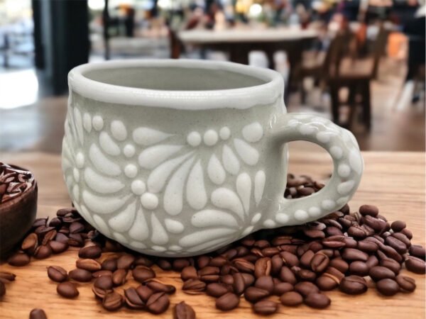 Cappuccino Cup, Mexican Coffee Mug, Puebla Talavera Pottery, Ceramic Thermos, Handmade Lead-Free, Custom Available