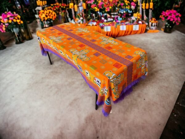 Día de los Muertos Table Cover Sugar Skull Design, Festive Mexican Decor Altar Cloth, Halloween Tablecloth, Day of the Dead Decorations - Image 2