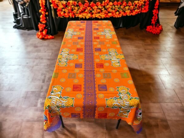 Día de los Muertos Table Cover Sugar Skull Design, Festive Mexican Decor Altar Cloth, Halloween Tablecloth, Day of the Dead Decorations