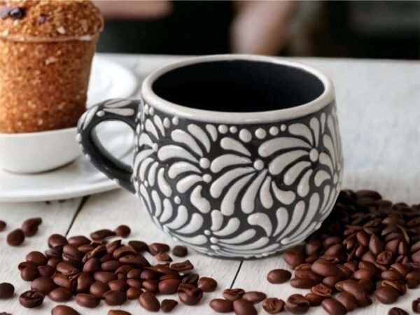 Cappuccino Cup, Mexican Coffee Mug, Puebla Talavera Pottery, Ceramic Thermos, Handmade Lead-Free, Custom Available