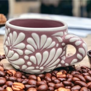 Cappuccino Cup, Mexican Coffee Mug, Puebla Talavera Pottery, Ceramic Thermos, Handmade Lead-Free, Custom Available