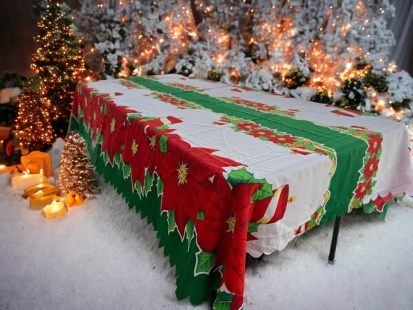 Christmas Navidad Table Cover Sugar Charm Design, Festive  Decor Dinning Table Cloth, Navidad Tablecloth, Santa Claus Decorations - Image 2