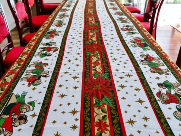 Christmas Navidad Table Cover Sugar Charm Design, Festive  Decor Dinning Table Cloth, Navidad Tablecloth, Santa Claus Decorations
