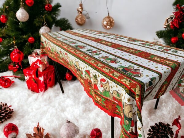 Christmas Navidad Table Cover Sugar Charm Design, Festive  Decor Dinning Table Cloth, Navidad Tablecloth, Santa Claus Decorations - Image 2