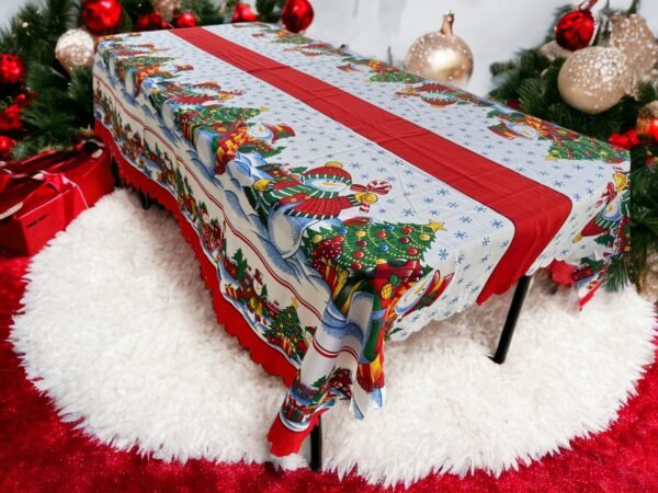 Christmas Navidad Table Cover Sugar Charm Design, Festive  Decor Dinning Table Cloth, Navidad Tablecloth, Santa Claus Decorations - Image 2