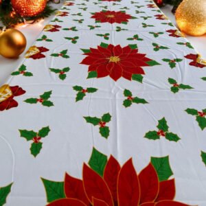Christmas Navidad Table Cover Sugar Charm Design, Festive  Decor Dinning Table Cloth, Navidad Tablecloth, Santa Claus Decorations