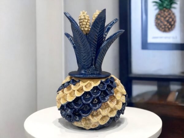 Mexican pottery, Pineapple decor, Mexican decoration, Pineapple sculpture, Glazed clay pineapple, Pottery from Michoacan