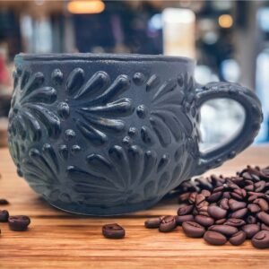 Cappuccino Cup, Mexican Coffee Mug, Puebla Talavera Pottery, Ceramic Thermos, Handmade Lead-Free Includes Lid, Custom Available