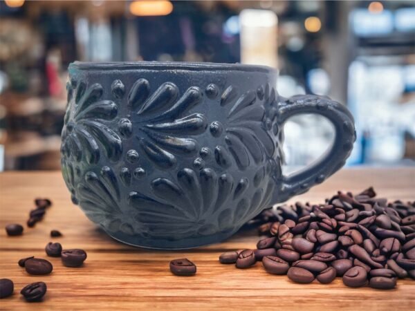 Cappuccino Cup, Mexican Coffee Mug, Puebla Talavera Pottery, Ceramic Thermos, Handmade Lead-Free Includes Lid, Custom Available