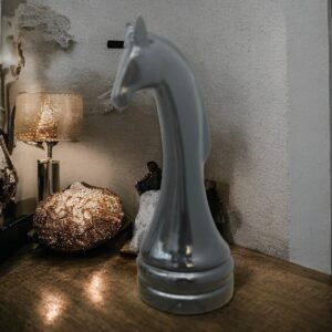LARGE Ceramic Night Piece For Home Decor Interior Design, Chess set Horse Statue