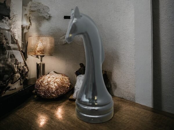 LARGE Ceramic Night Piece For Home Decor Interior Design, Chess set Horse Statue