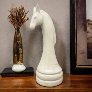 LARGE Ceramic Night Piece For Home Decor Interior Design, Chess set Horse Statue
