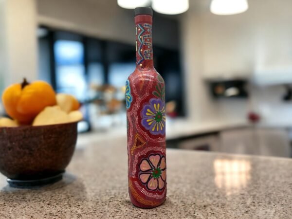 Flower Bottle Alebrije technique, Glass Mexican Decor Bottle, Tequila or Mezcal empty bottle Hand ASK FOR CUSTOMIZE
