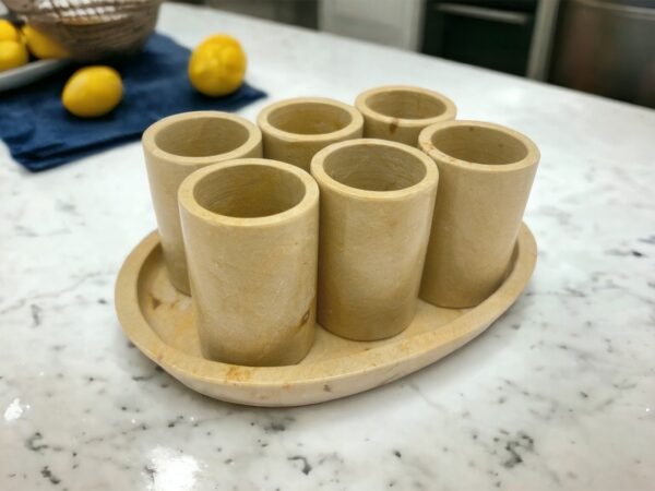Luxury tequila shot glass, Onyx stone Mexican shot glasses, Unique shot glasses, Stone tequila set, 7 pieces