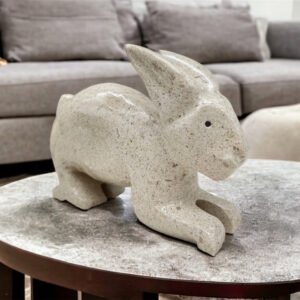 Stone rabbit, Rabbit sculpture, Bunny figure, Rabbit statue, Marble rabbit, Carved stone animal, Stone bunny