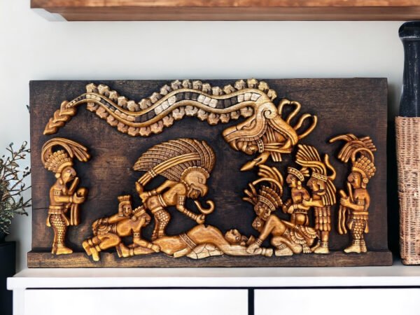 Aztec Art, Mayan art, Mexican painting, The sacrifice, Prehispanic, Wood carving, Handcrafted ASK FOR CUSTOMIZE