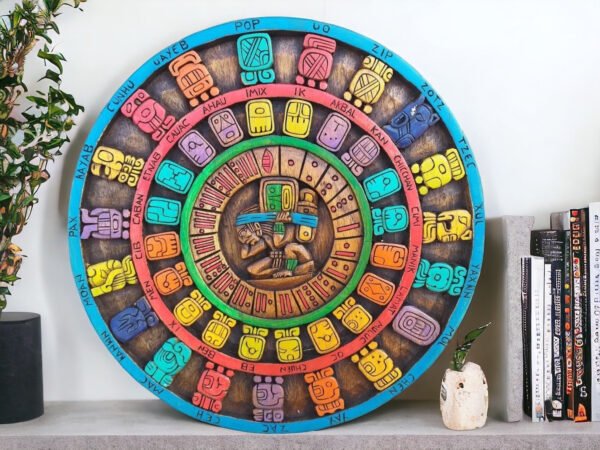 Prehispanic Mayan Art, Mayan calendar, Mexican painting, Wood carving, Handcrafted