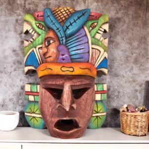 Prehispanic Wooden mask, Mayan culture, Mexican wall art, Hand carved ASK FOR CUSTOMIZE