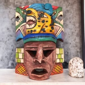 Prehispanic Wooden mask, Mayan culture, Mexican wall art, Hand carved ASK FOR CUSTOMIZE