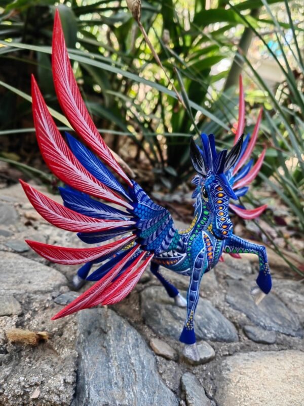 Pegasus Statue Folk Art Alebrije Sculpture, Wooden horse Mexican Decoration Figurine, Made Of Wood And Carved By Hand ASK FOR CUSTOMIZE