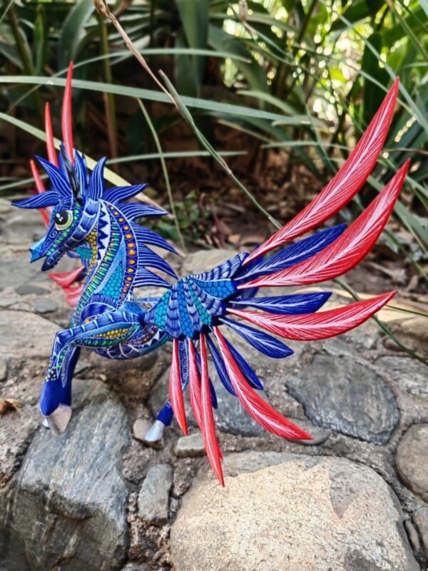 Pegasus Statue Folk Art Alebrije Sculpture, Wooden horse Mexican Decoration Figurine, Made Of Wood And Carved By Hand ASK FOR CUSTOMIZE - Image 2
