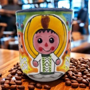 Cappuccino Cup, Frida Mexican Coffee Mug, Puebla Talavera Pottery, Ceramic Thermos, Handmade Lead-Free Includes Lid, Custom Available