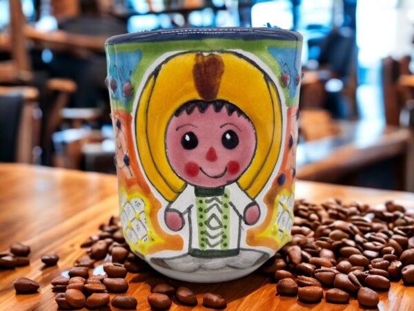 Cappuccino Cup, Frida Mexican Coffee Mug, Puebla Talavera Pottery, Ceramic Thermos, Handmade Lead-Free Includes Lid, Custom Available