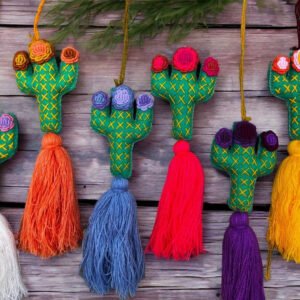 Christmas ornaments, Mexican christmas, Mexican ornaments, Hanging cactus, Cactus pendant, Cactus keychain, Mexican tassel