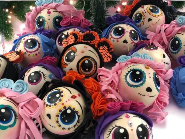 3.93”Día de los muertos  Christmas ornaments , ideal for the Christmas tree, inspired by Mexican art, Catrina