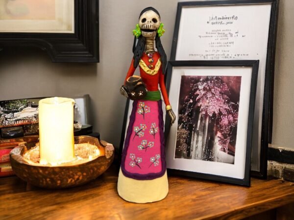 8” Catrina, Frida Kahlo Doll, Day of the dead, Human skeleton, Mexican decorations, Sugar skull