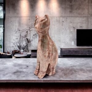 Cat statue, Cat figurine, Stone cat sculpture, Cat carving, White cat figurine, Carved stone animal