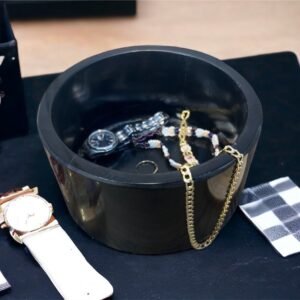 Jewelry organizer box, Perfume tray, Marble tray, Vanity tray bathroom, Marble jewellery box,  Stone tray in black color