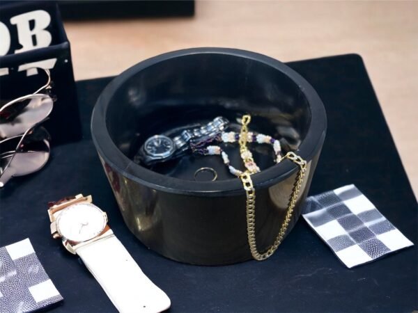 Jewelry organizer box, Perfume tray, Marble tray, Vanity tray bathroom, Marble jewellery box,  Stone tray in black color