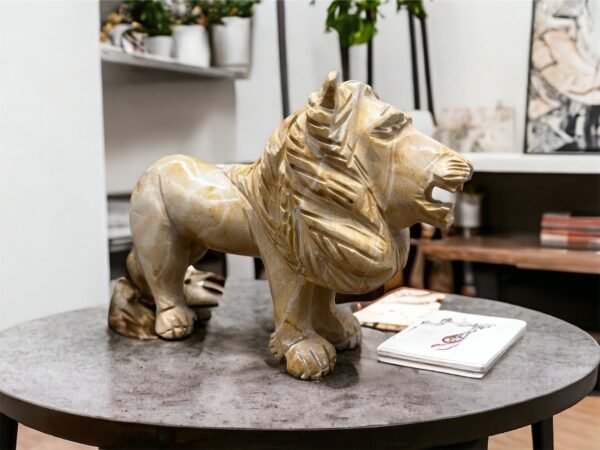 Lion figurine, Marble sculpture, Carved lion, Lion sculpture, carved stone animal