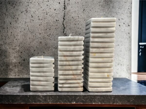 Marble Candle Holder, Grey Candle Holder, Stone candle, Marble decorations, Tea Light Holder, Set of 3 pieces