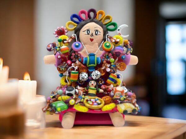 Lele Doll, Mexican Toys, Tree Of Life, Candle Holder, Candelabra, Arbol de la vida, Mexican Pottery, Mexican Candelabra 7” High