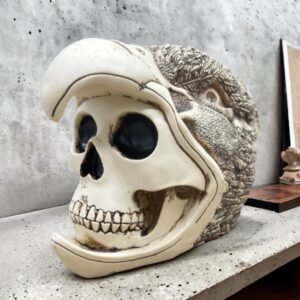 Eagle Warrior Skull, Mexican Decoration, Skeleton Head, Skull Sculpture, Human Skeleton, Skull Statue