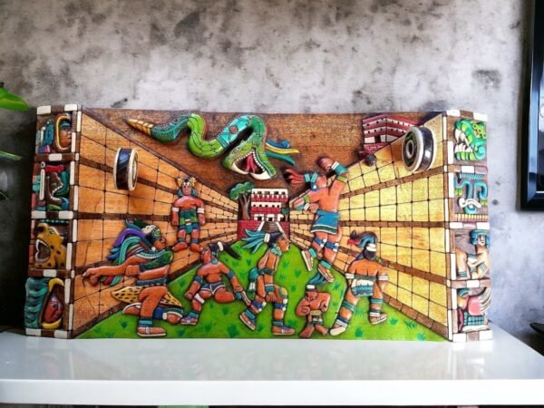 Mayan wall decor, Mexican painting, Quetzalcoatl, Prehispanic, Wood carving, Handcrafted ASK FOR CUSTOMIZE